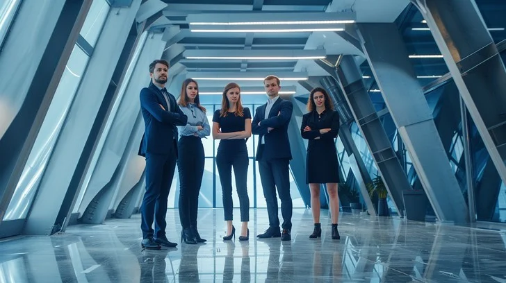 Team of agency professionals collaborating